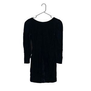 Vintage black velvet open back dress witchy whimsigoth